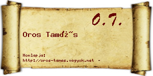Oros Tamás névjegykártya