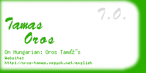 tamas oros business card